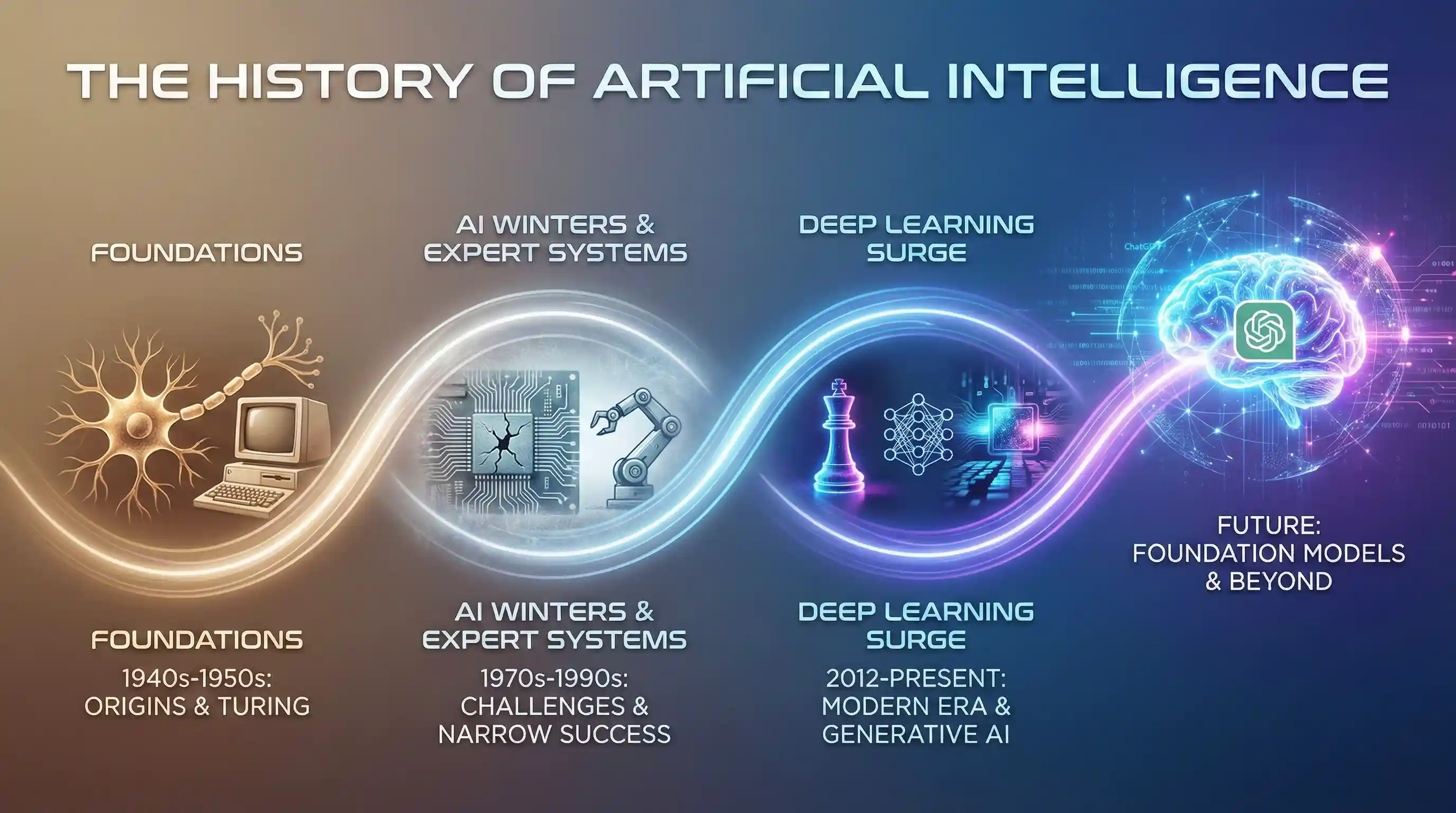The complete history of artificial intelligence from the 1940s to the present day